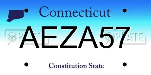 AEZA57 Connecticut License Plate