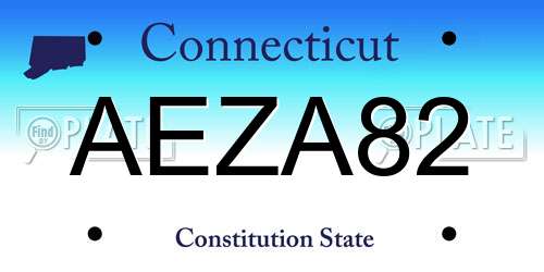 AEZA82 Connecticut License Plate