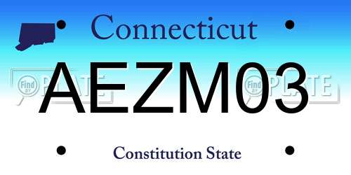 AEZM03 Connecticut License Plate