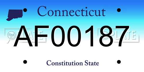 AF00187 Connecticut License Plate