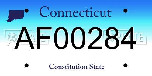 AF00284 Connecticut License Plate