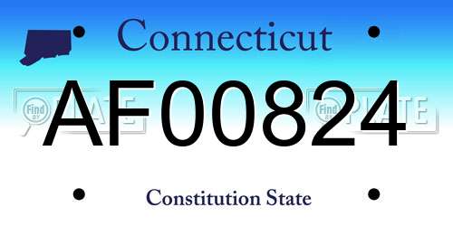 AF00824 Connecticut License Plate