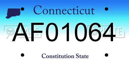 AF01064 Connecticut License Plate