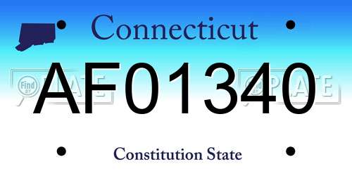 AF01340 Connecticut License Plate