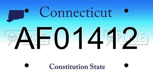 AF01412 Connecticut License Plate