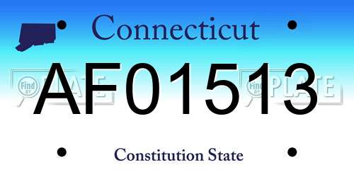AF01513 Connecticut License Plate