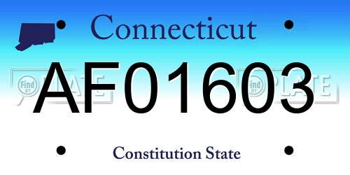 AF01603 Connecticut License Plate