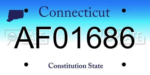 AF01686 Connecticut License Plate