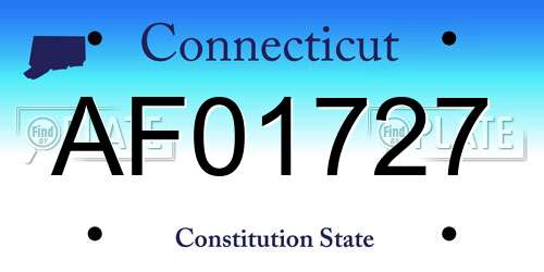 AF01727 Connecticut License Plate