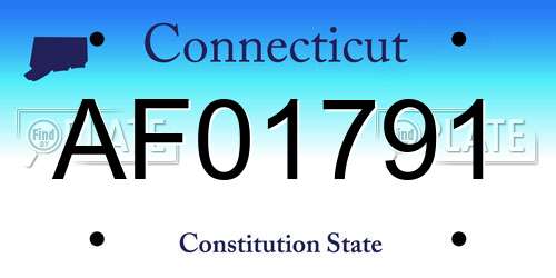 AF01791 Connecticut License Plate