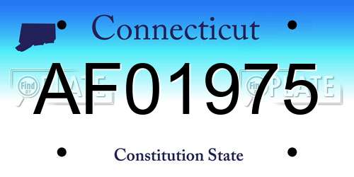 AF01975 Connecticut License Plate