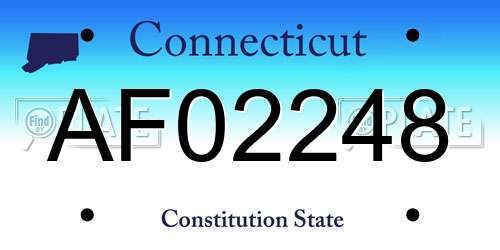 AF02248 Connecticut License Plate