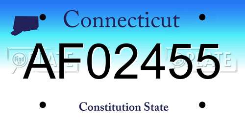 AF02455 Connecticut License Plate