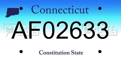 AF02633 Connecticut License Plate