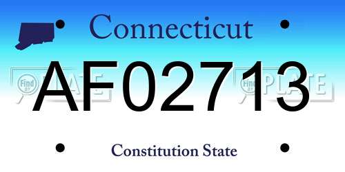 AF02713 Connecticut License Plate