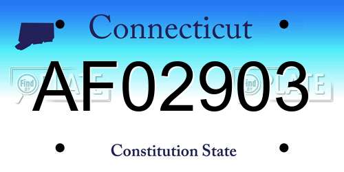 AF02903 Connecticut License Plate