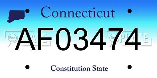 AF03474 Connecticut License Plate