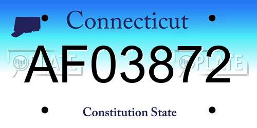 AF03872 Connecticut License Plate