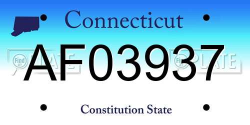 AF03937 Connecticut License Plate