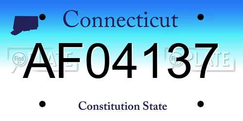 AF04137 Connecticut License Plate