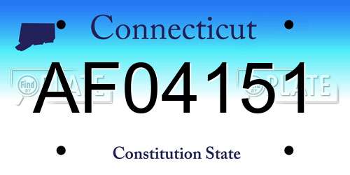 AF04151 Connecticut License Plate