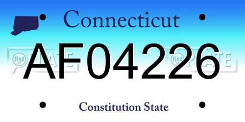 AF04226 Connecticut License Plate