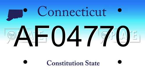 AF04770 Connecticut License Plate