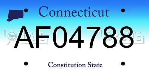 AF04788 Connecticut License Plate