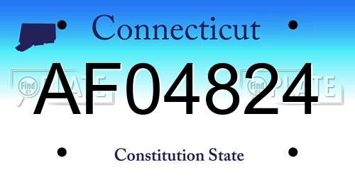AF04824 Connecticut License Plate