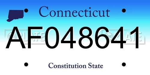 AF048641 Connecticut License Plate