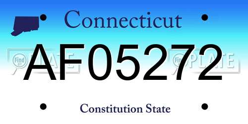 AF05272 Connecticut License Plate