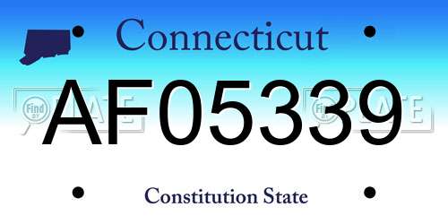 AF05339 Connecticut License Plate
