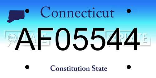 AF05544 Connecticut License Plate