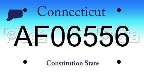 AF06556 Connecticut License Plate