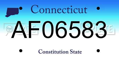 AF06583 Connecticut License Plate