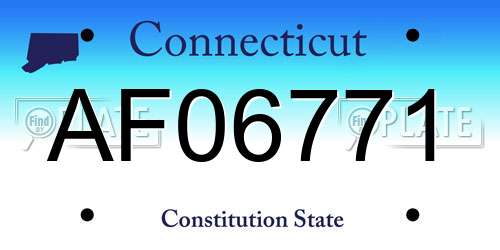 AF06771 Connecticut License Plate