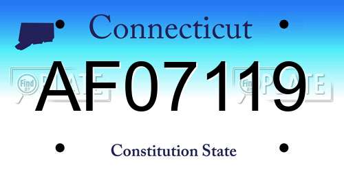 AF07119 Connecticut License Plate