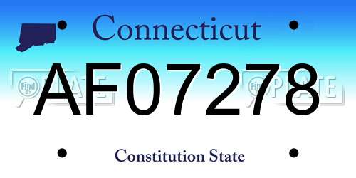 AF07278 Connecticut License Plate