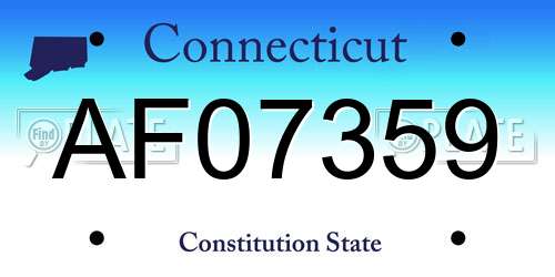 AF07359 Connecticut License Plate