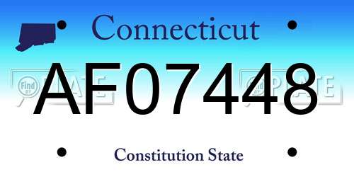 AF07448 Connecticut License Plate