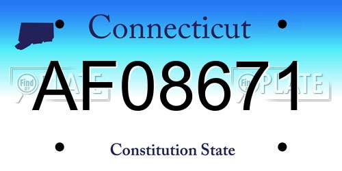 AF08671 Connecticut License Plate
