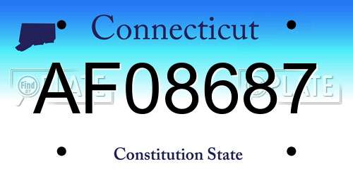 AF08687 Connecticut License Plate