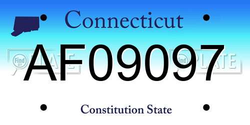 AF09097 Connecticut License Plate