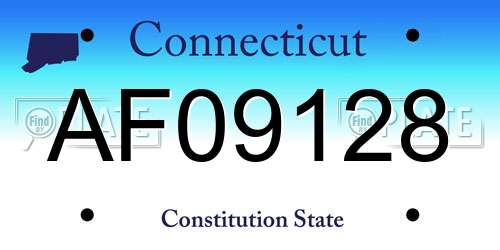 AF09128 Connecticut License Plate