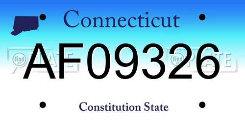 AF09326 Connecticut License Plate