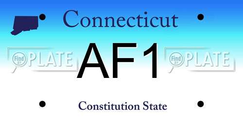AF1 Connecticut License Plate