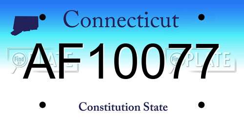 AF10077 Connecticut License Plate