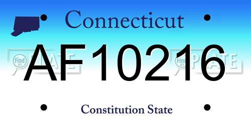 AF10216 Connecticut License Plate