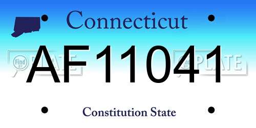 AF11041 Connecticut License Plate