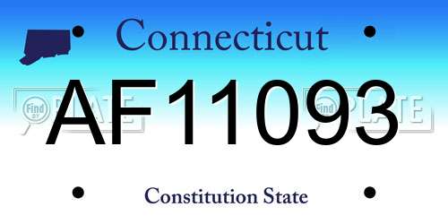 AF11093 Connecticut License Plate